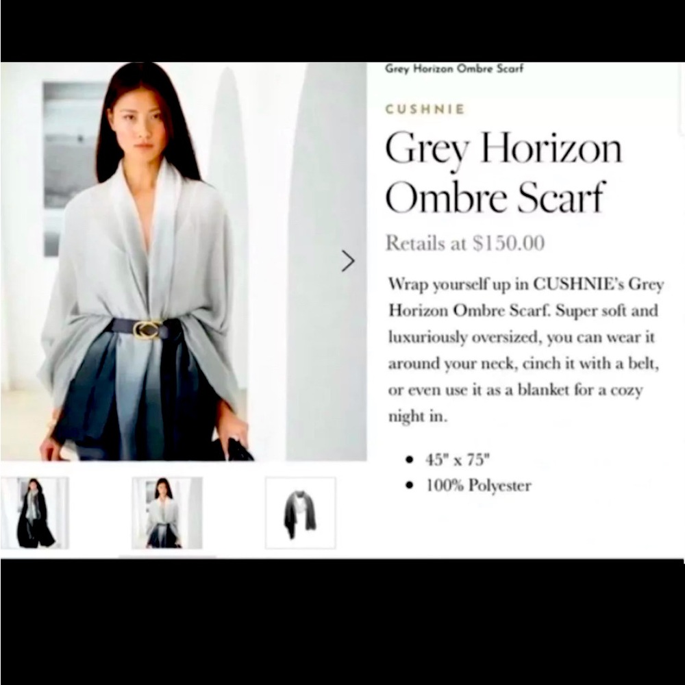 Rachel Zoe Carly Cushnie Ombre Print Scarf / Wrap NEW MSRP $150